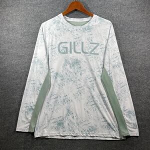Gillz Dry Fit Fishing Shirt Men's Large Gray Fishscale Outdoors Breathable